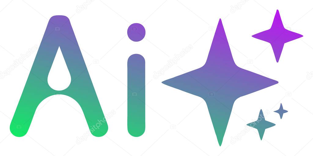 AI Logo with Sparkles. AI icon. artificial intelligence