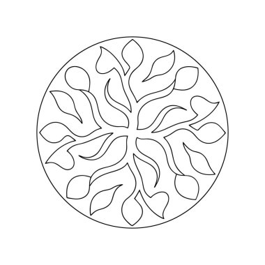 Yaşam çizgilerinin dairesel ağaç kökleri ve yaprakları olan sanat simgesi
