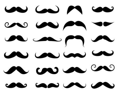 Bıyık vektörü. Bıyık silueti. Bıyık simgesi