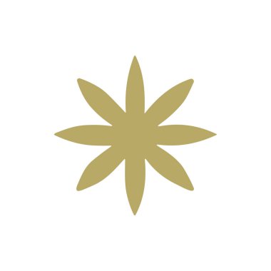 Altın sarısı beş köşeli yıldız ana hatları simgesi başarı ve derecelendirmeyi temsil ediyor