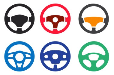 Direksiyon ikonu. Araba kontrol vektörü. Otomotiv logosu. direksiyon vektörü