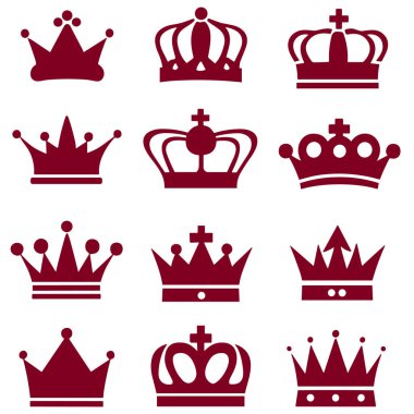 Crown Icon Set. Taç ikonu. Altın taç vektörü. soylu taç