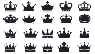Crown Icon Set. Taç ikonu. Altın taç vektörü. soylu taç