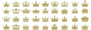 Crown Icon Set. Taç ikonu. Altın taç vektörü. soylu taç