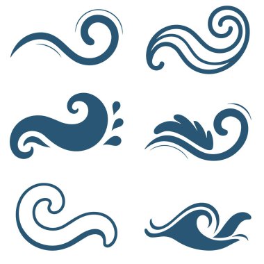 dalga vektörü. Okyanus ikonu. Su logosu. deniz dalgası sembolü