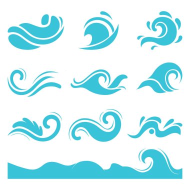 dalga vektörü. Okyanus ikonu. Su logosu. deniz dalgası sembolü