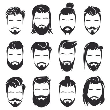 Sakal vektörü. Saç stili ikonu. saç biçimi vektörü