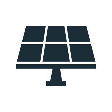 Güneş paneli ikonu yenilenebilir enerji eko güç vektörü çizimi izole edildi