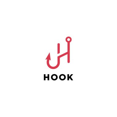 hook logo. fish hook vector clipart