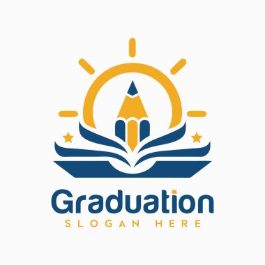 Mezuniyet logosu. Eğitim logosu. Akademik logo. okul logosu