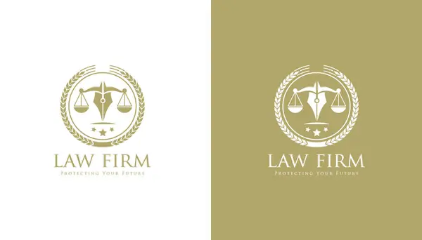 Hukuk firmasının logosu. Adalet ölçeği vektörü. Adalet logosu. Avukat logosu. kanun vektörü