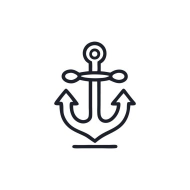 Çapa logosu. Deniz ikonu. dayanak vektörü