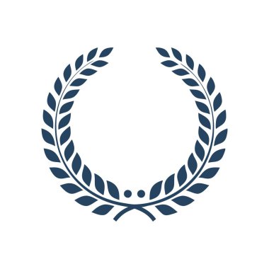 Defne çelengi. Ödül amblemi. başarı rozeti vektörü