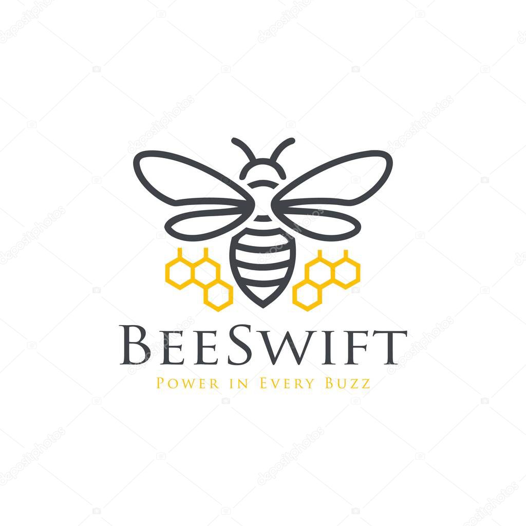 Bee logo. honeybee icon. bee vector