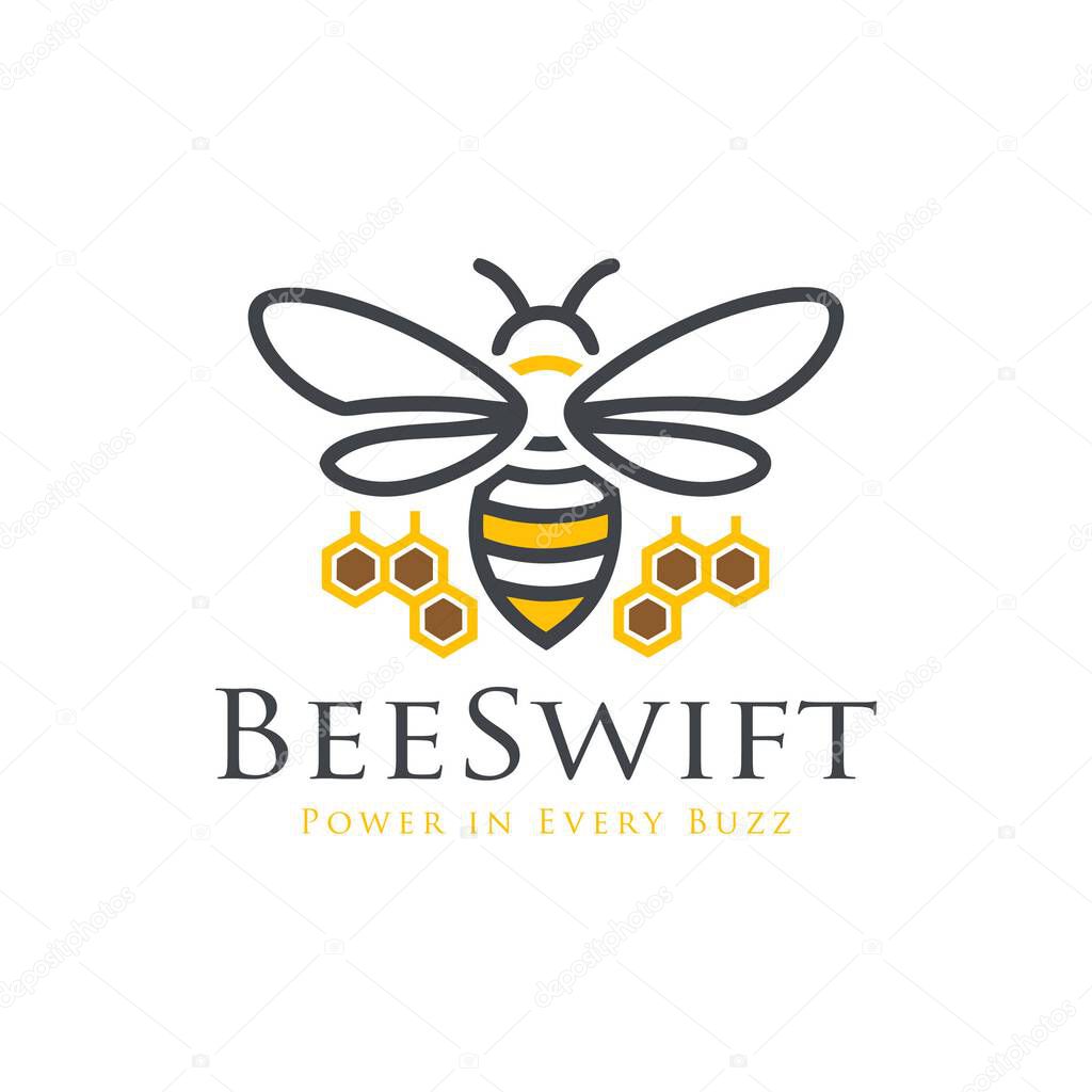 Bee logo. honeybee icon. bee vector