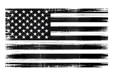 Amerikan bayrak vektörü. Amerikan grunge bayrağı. Grunge Amerikan Bayrak Vektörü