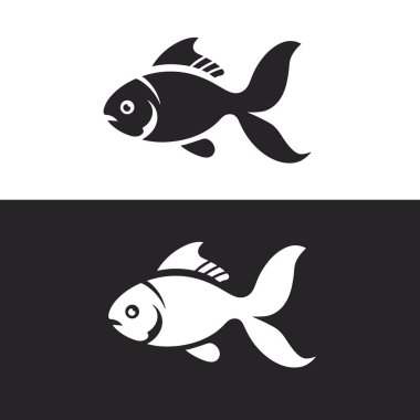  Deniz yaşam vektörü. Balık logosu. Balık silueti. balık vektörü