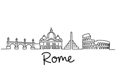 Roma kenti silueti İtalya 'nın simge vektörünü çiziyor