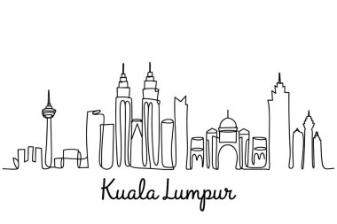Kuala Lumpur ufuk çizgisi Malezya 'nın simge çizimi