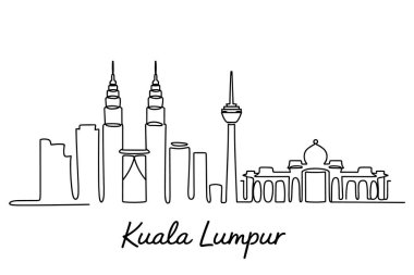 Kuala Lumpur ufuk çizgisi Malezya 'nın simge çizimi