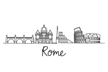Roma kenti silueti İtalya 'nın simge vektörünü çiziyor