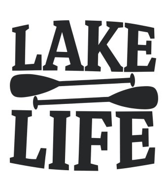 Göl yaşam tipografisi doğa yaşam tarzı illüstrasyonundan alıntı yapıyor