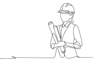 Devamlı bir mimar ya da mühendis çizimi, sabit bir şapka takıyor ve katlanır planlar tutuyor. Bu figür profil ile tasvir edilir, tek siyah çizgi kişinin ana hatlarını oluşturur, güvenlik kaskı, gömleği, yeleği, ve doktor