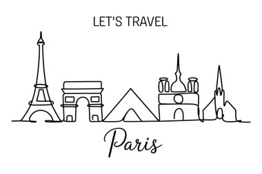 Paris siluetinin minimalist çizgisi, Eyfel Kulesi, Zafer Takı, Louvre Piramidi, Notre Dame ve Sacre-C gibi ünlü simgeleri sergiliyor. 