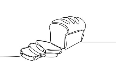 Bir somun ekmeğin minimalist bir tasviri, birkaç parçaya bölünmüş, sürekli bir çizgi çizimi şeklinde. Eserde beyaz zemin üzerinde tek bir siyah çizgi yer alıyor, bu da pişmiş iyinin basit ama tanınabilir bir tasvirini oluşturuyor. Şey...