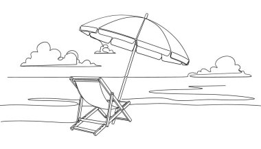  Güverte sandalyesi ve şemsiyeli plaj sahnesi aralıksız devam ediyor..