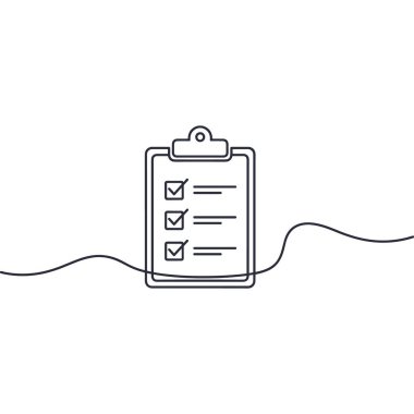  Liste Vektörü yapmak için kontrol işaretleri ve satırları olan pano.