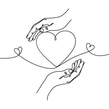  Devamlı El Çizimi Büyük Kalp Vektörünü Koruyor.