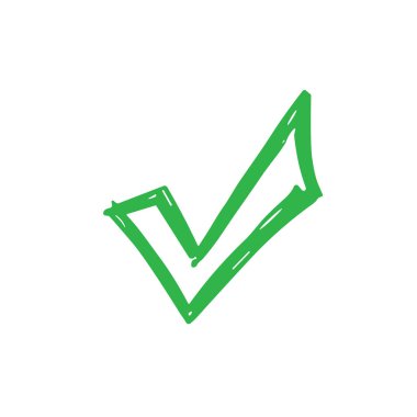 Vektör Beyaz karalama üzerine Yeşil El Deneme İşareti