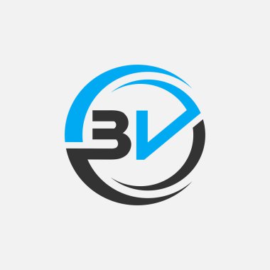 Su Dalgası İşletme Vektör Şablonlu Bv Harfi Logosu. Yaratıcı Soyut Harf Bv Logo Tasarımı.