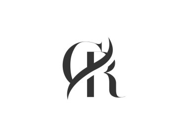 İlk CR harfi Logo Tasarım Şablonu. Yaratıcı CR Harf Logosu Tasarım Vektörü İllüstrasyonu.