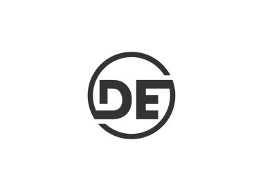 DE Logo Tasarım Şablonu Vektör Grafik Damgalama Elemanı.