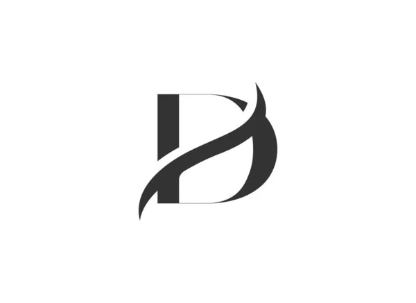 文字Dロゴアイコンのデザイン Dロゴの形 ビジネスや人々のロゴに使用できます D文字ロゴデザインテンプレート — ストックベクタ