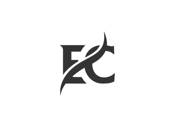具有创意的现代字体矢量模板的初始Ec字母标识 Ec标志设计 — 图库矢量图片