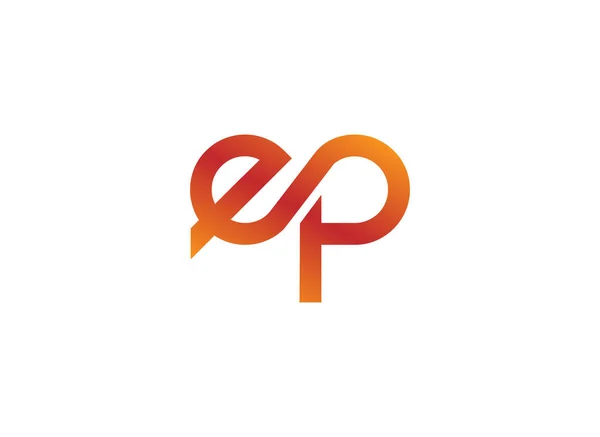 Initiële Epbrief Business Logo Design Vector Template Met Minimale Moderne — Stockvector