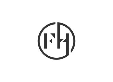 İlk Harf FH logo simgesi tasarım şablonu elementleri.