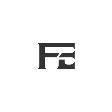 FE logo Design Template Vector Graphic Branding Element.
