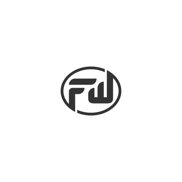 レターFwロゴベクトルテンプレート Creative Fwロゴデザインコンセプト — ストックベクタ