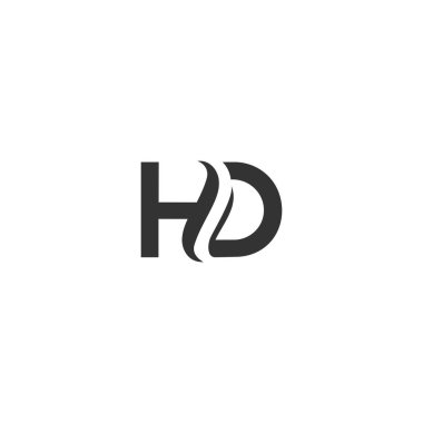 Hd Logo Tasarım Şablonu. İlk Hd Harf Tasarım Vektörü İllüstrasyonu.