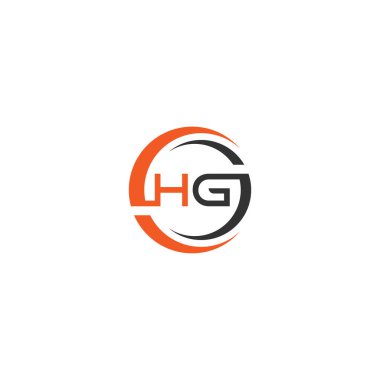 Hg Logo Tasarım Şablonu. İlk Hg Harf Tasarım Vektörü İllüstrasyonu.