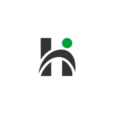 Yüksek harf Tip Logo Tasarım Şablonu. Soyut Harf Hi logo Tasarımı.