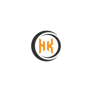İş ve şirket kimliği için Hong Kong Harfleri Bağlantılı Logo. İlk Harf HK Logo Vektör Şablonu.