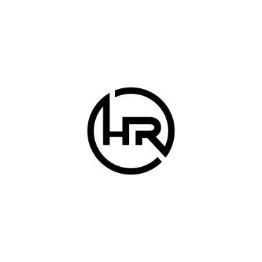 HR Harf Monogramı İlk Logo Tasarım Şablonu. Basit Modern Biçim HR Logo Tasarımı.