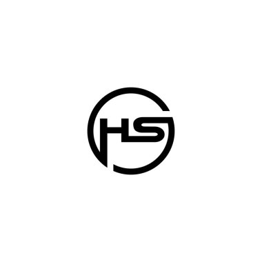 Hs Logo Tasarım Şablonu. İlk Hs Harf Tasarım Vektörü İllüstrasyonu.