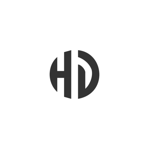 Hd字母类型标志设计矢量模板 摘要字母Hd标志设计 — 图库矢量图片