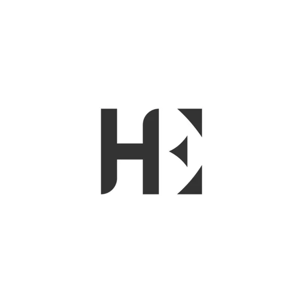 文字彼のロゴデザインリンクベクトルテンプレート 初期のHeベクトルイラスト — ストックベクタ